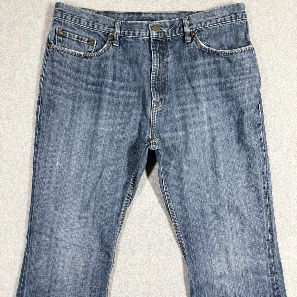 Banana Republic BOOTCUT Jeans Mens 35x32 Medium Wash Distressed‎ Faded Y2K